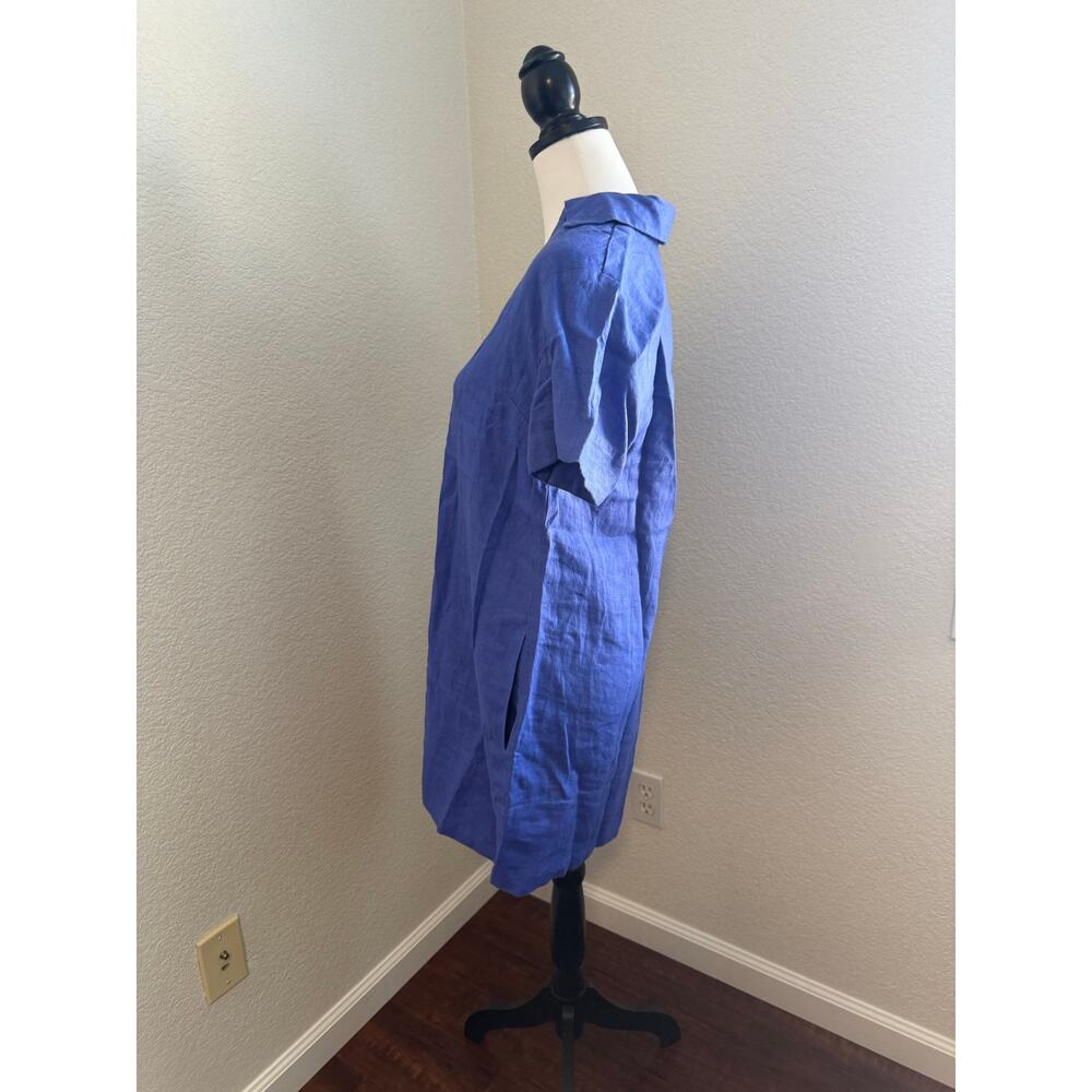 Madewell Palma Mini Dress in 100% Linen Blue Size S NWT - Picture 4 of 10